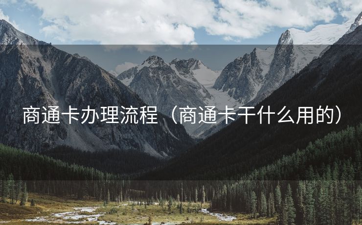 商通卡办理流程(商通卡干什么用的) 商通卡办理流程(商通卡干什么用的)