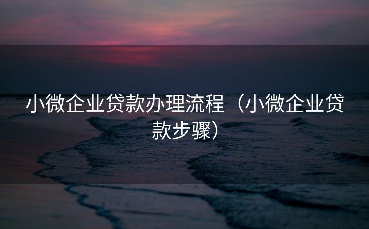 小微企业贷款办理流程（小微企业贷款步骤）