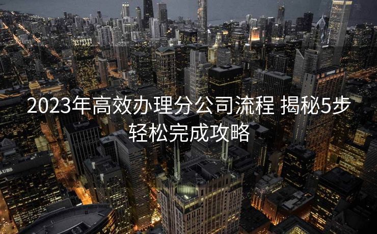 2023年高效办理分公司流程 揭秘5步轻松完成攻略