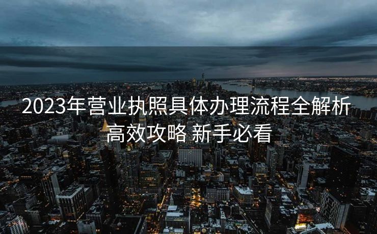 2023年营业执照具体办理流程全解析 高效攻略 新手必看 2023年营业执照具体办理流程全解析 高效攻略 新手必看
