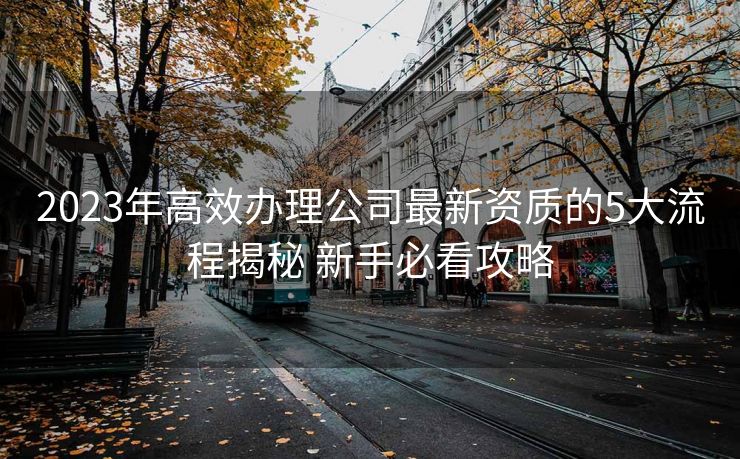2023年高效办理公司最新资质的5大流程揭秘 新手必看攻略