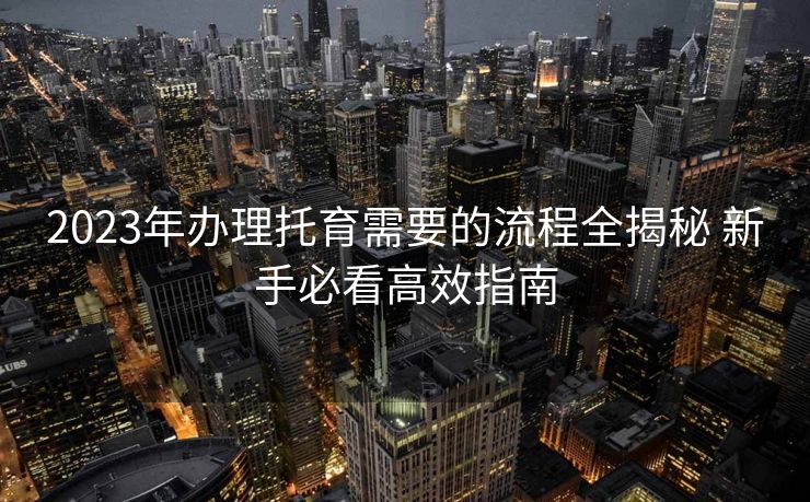 2023年办理托育需要的流程全揭秘 新手必看高效指南