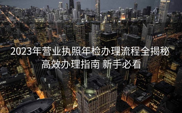 2023年营业执照年检办理流程全揭秘 高效办理指南 新手必看