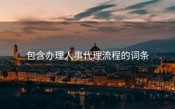 包含办理人事代理流程的词条
