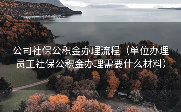 公司社保公积金办理流程（单位办理员工社保公积金办理需要什么材料）