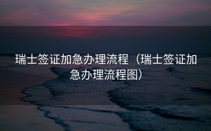 瑞士签证加急办理流程（瑞士签证加急办理流程图）