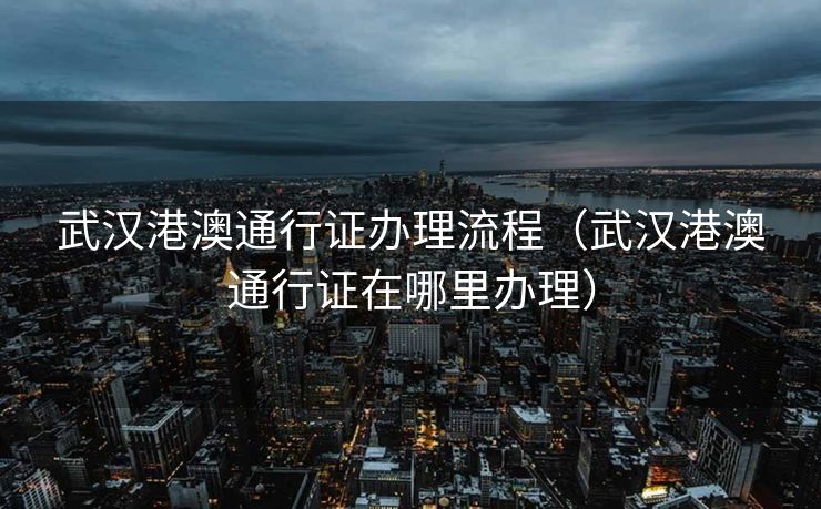 武汉港澳通行证办理流程（武汉港澳通行证在哪里办理）