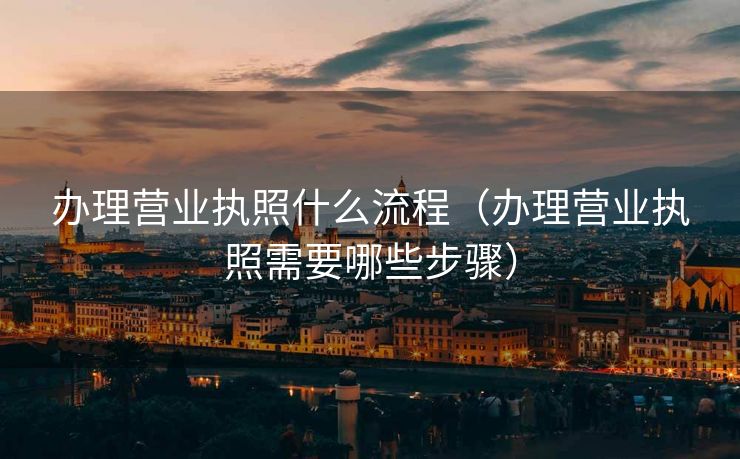 办理营业执照什么流程（办理营业执照需要哪些步骤）