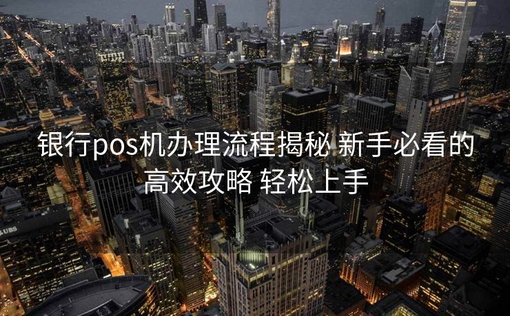 银行pos机办理流程揭秘 新手必看的高效攻略 轻松上手