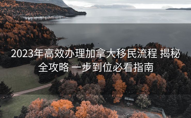 2023年高效办理加拿大移民流程 揭秘全攻略 一步到位必看指南