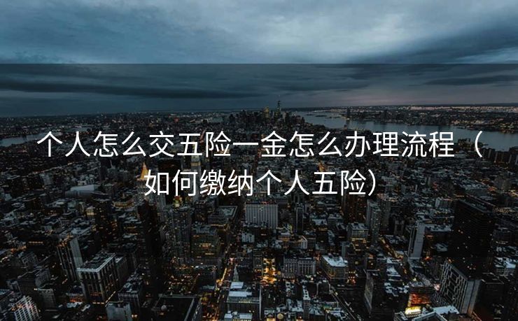 个人怎么交五险一金怎么办理流程(如何缴纳个人五险) 个人怎么交五险一金怎么办理流程(如何缴纳个人五险)