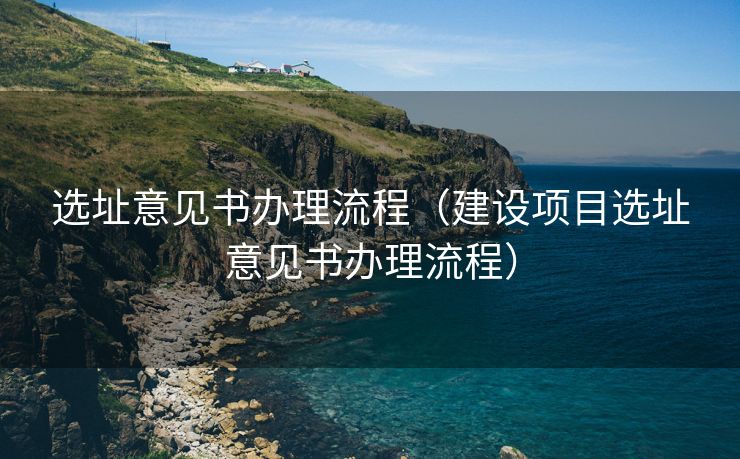 选址意见书办理流程（建设项目选址意见书办理流程）