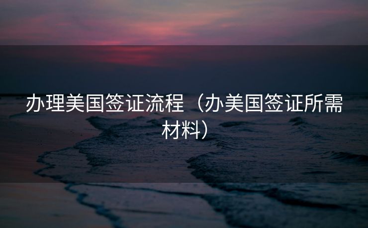 办理美国签证流程(办美国签证所需材料) 办理美国签证流程(办美国签证所需材料)