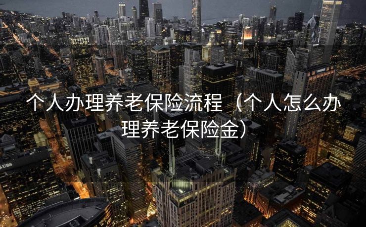 个人办理养老保险流程（个人怎么办理养老保险金）