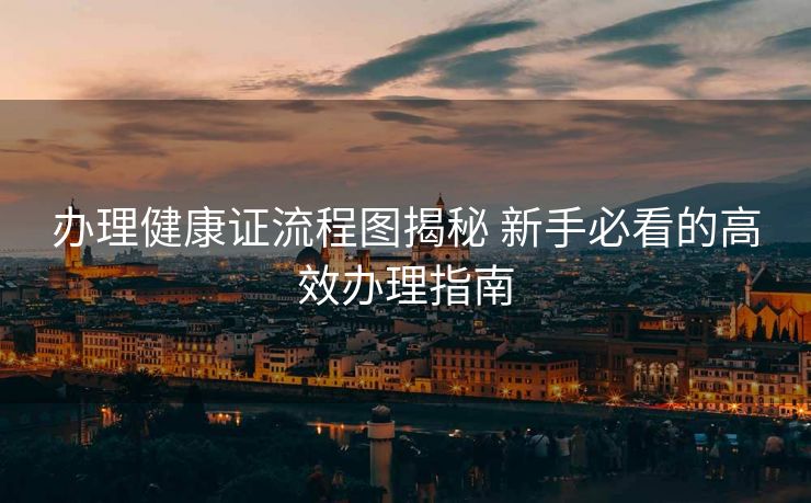 办理健康证流程图揭秘 新手必看的高效办理指南