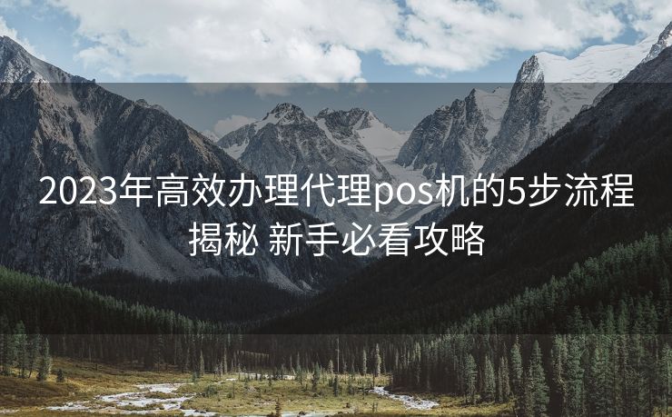 2023年高效办理代理pos机的5步流程揭秘 新手必看攻略 2023年高效办理代理pos机的5步流程揭秘 新手必看攻略