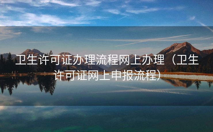 卫生许可证办理流程网上办理（卫生许可证网上申报流程）