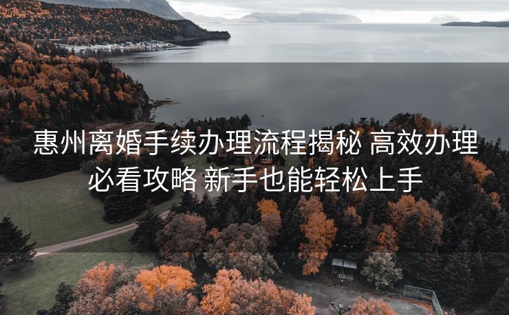 惠州离婚手续办理流程揭秘 高效办理必看攻略 新手也能轻松上手 惠州离婚手续办理流程揭秘 高效办理必看攻略 新手也能轻松上手