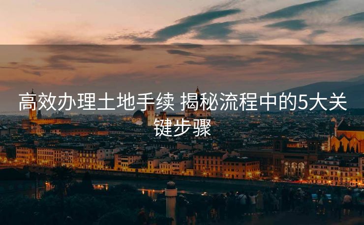 高效办理土地手续 揭秘流程中的5大关键步骤