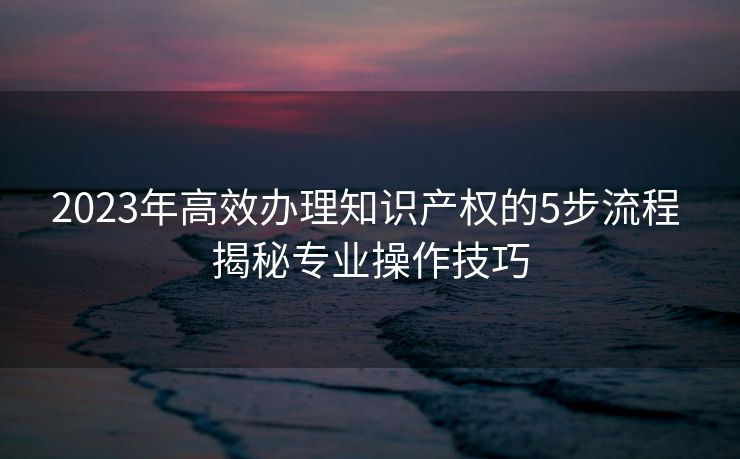 2023年高效办理知识产权的5步流程 揭秘专业操作技巧