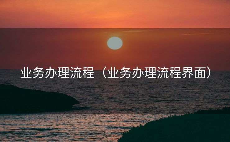 业务办理流程（业务办理流程界面）
