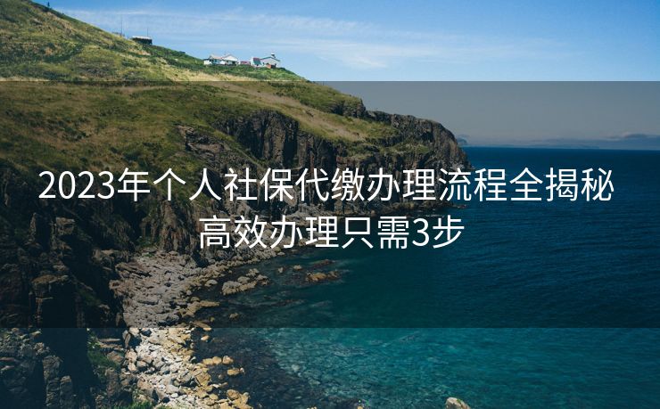 2023年个人社保代缴办理流程全揭秘 高效办理只需3步 2023年个人社保代缴办理流程全揭秘 高效办理只需3步