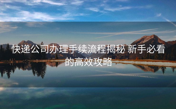 快递公司办理手续流程揭秘 新手必看的高效攻略