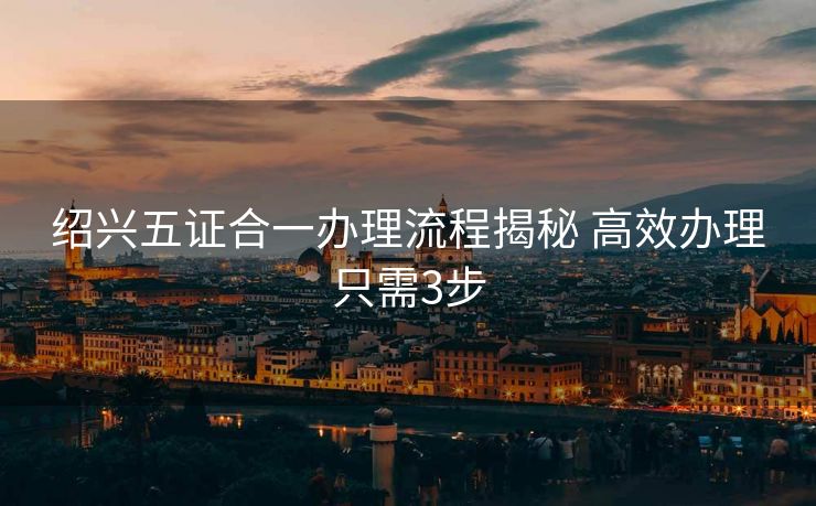 绍兴五证合一办理流程揭秘 高效办理只需3步