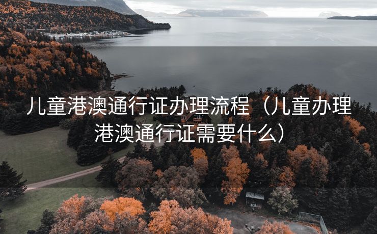 儿童港澳通行证办理流程（儿童办理港澳通行证需要什么）