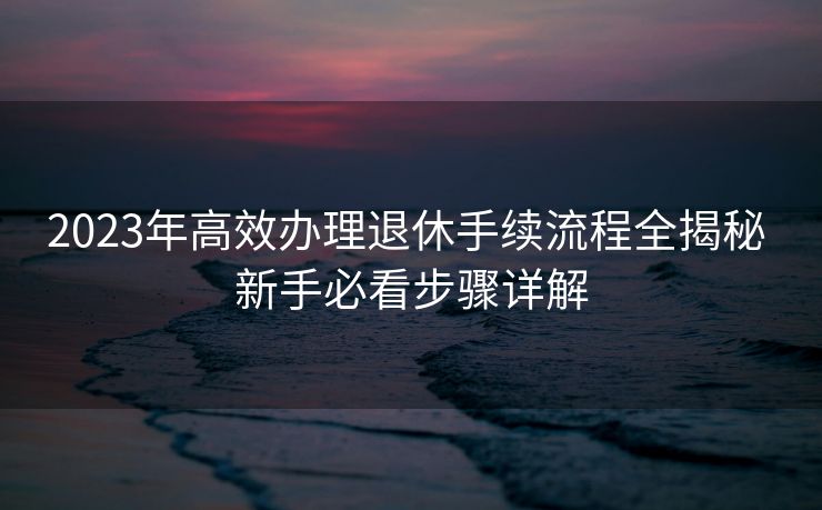 2023年高效办理退休手续流程全揭秘 新手必看步骤详解