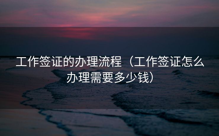 工作签证的办理流程(工作签证怎么办理需要多少钱) 工作签证的办理流程(工作签证怎么办理需要多少钱)