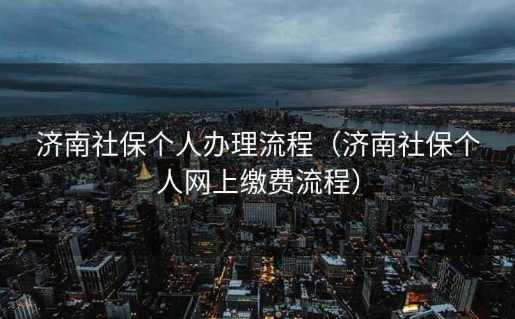 济南社保个人办理流程（济南社保个人网上缴费流程）