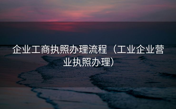 企业工商执照办理流程（工业企业营业执照办理）