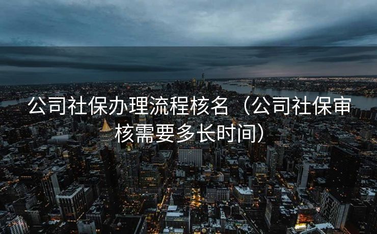 公司社保办理流程核名（公司社保审核需要多长时间）