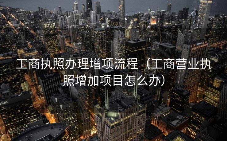 工商执照办理增项流程（工商营业执照增加项目怎么办）