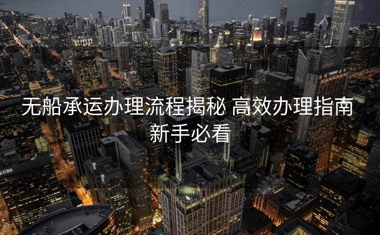 无船承运办理流程揭秘 高效办理指南 新手必看
