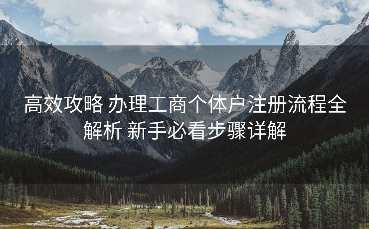 高效攻略 办理工商个体户注册流程全解析 新手必看步骤详解