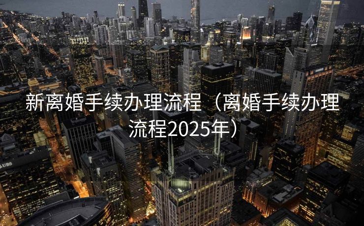 新离婚手续办理流程（离婚手续办理流程2025年）