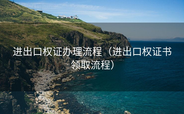进出口权证办理流程（进出口权证书领取流程）