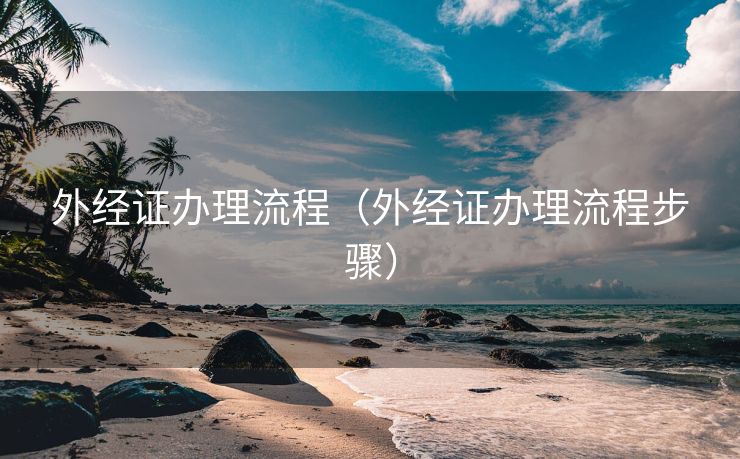 外经证办理流程（外经证办理流程步骤）