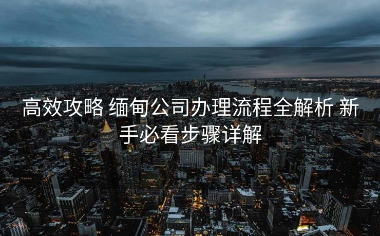 高效攻略 缅甸公司办理流程全解析 新手必看步骤详解