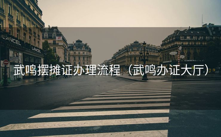 武鸣摆摊证办理流程(武鸣办证大厅) 武鸣摆摊证办理流程(武鸣办证大厅)