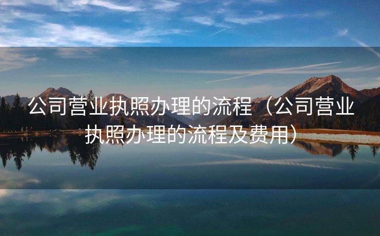 公司营业执照办理的流程(公司营业执照办理的流程及费用) 公司营业执照办理的流程(公司营业执照办理的流程及费用)