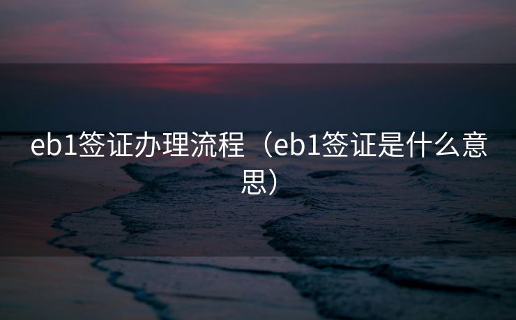 eb1签证办理流程（eb1签证是什么意思）