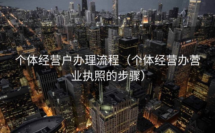 个体经营户办理流程（个体经营办营业执照的步骤）