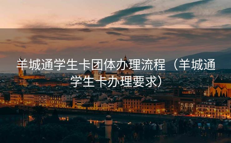 羊城通学生卡团体办理流程(羊城通学生卡办理要求) 羊城通学生卡团体办理流程(羊城通学生卡办理要求)