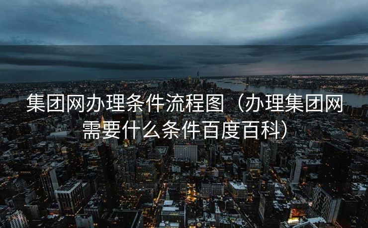 集团网办理条件流程图（办理集团网需要什么条件百度百科）