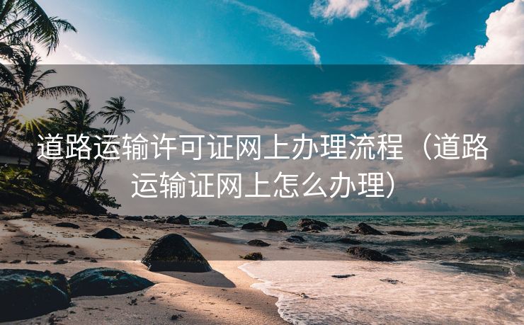 道路运输许可证网上办理流程（道路运输证网上怎么办理）