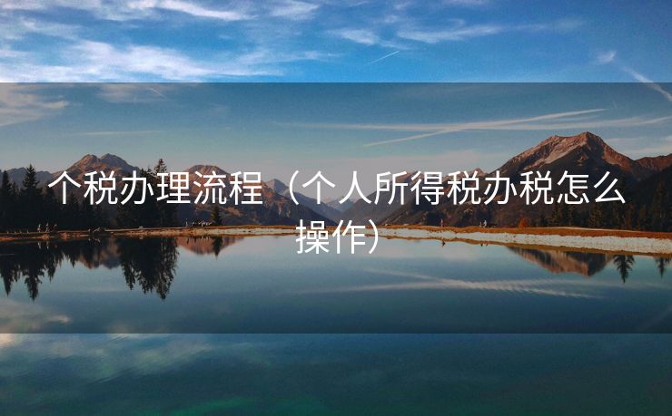 个税办理流程(个人所得税办税怎么操作) 个税办理流程(个人所得税办税怎么操作)