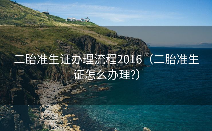 二胎准生证办理流程2016（二胎准生证怎么办理?）